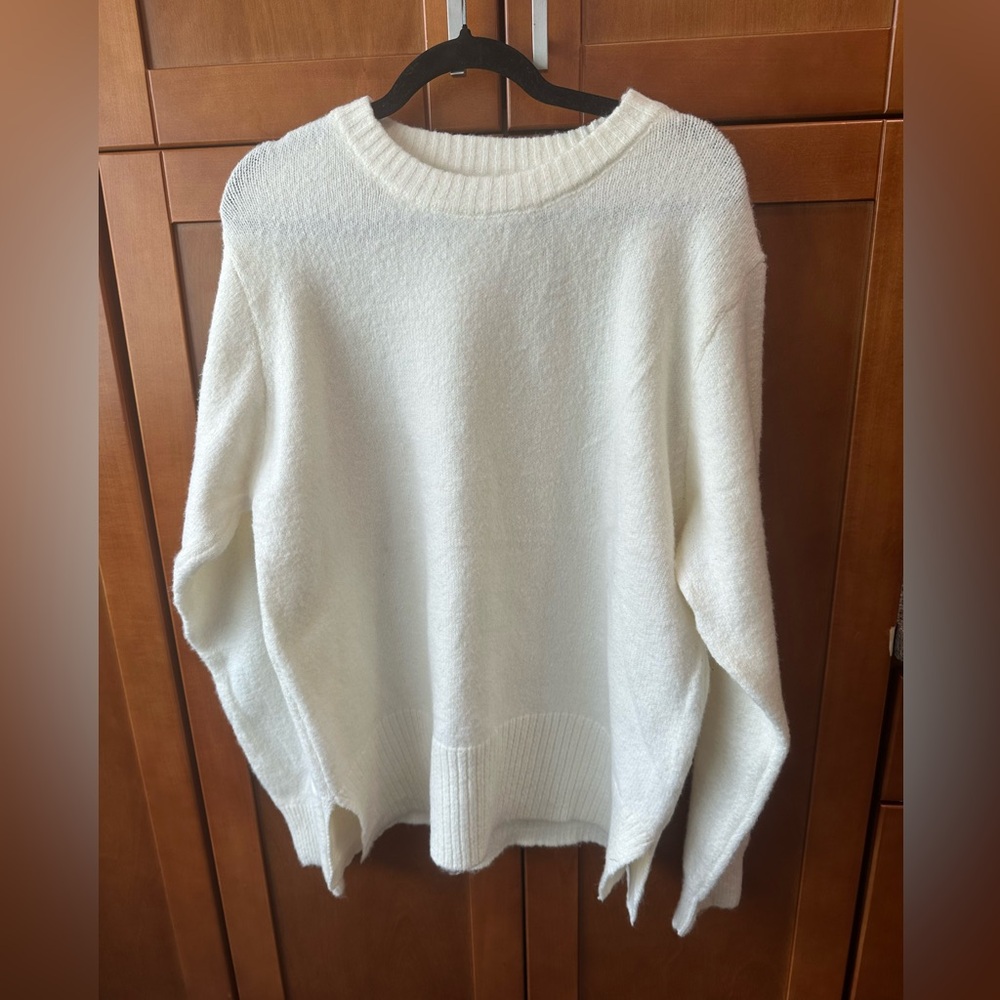 Cozy Crewneck Sweater in Cream - Soft Everyday Pullover
